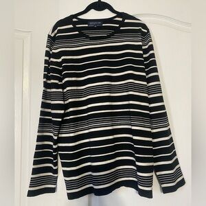 Jones New York Black and White Striped Long Sleeve Sweater Women’s Size 2X